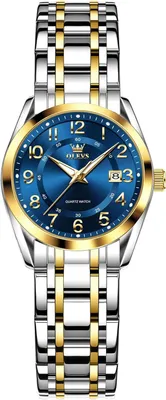 Produktbild von Eleagnt Diamant Damenuhr mit Datum, Wasserdicht Armbanduhr Kleines Zifferblatt