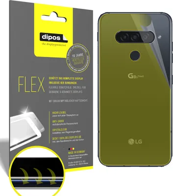 Produktbild von 3x Schutzfolie für LG G8s ThinQ Rückseite Folie, 100% Displayabdeckung, dipos Flex