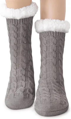 Produktbild von Warme Kuschelsocken Stoppersocken fš¹r Damen, Flauschige Dicke Antirutschsocken, Geschenke fš¹r Frauen Winter Weihnachtssocken Hš¹ttensocken Damen 36-42