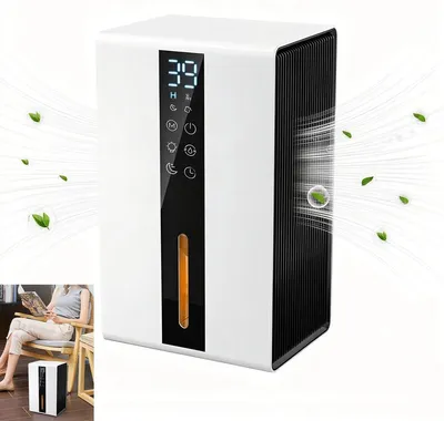 Produktbild von 1600ml luftentfeuchter elektrisch, Leiser Desktop Luftentfeuchter – Automatisch Abschalten, LED Display, Timer, Hygrometer Funktion