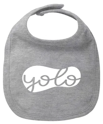 Produktbild von Huuraa Baby Lätzchen YOLO you only live once Heather Grey Klettverschluss Baumwolle Latz Geschenkidee