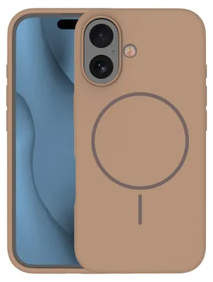 Obrázek produktu pro Silikonový tenký kryt MagSafe pro iPhone 16 6,1" v hnědé barvě