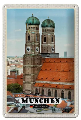 Produktbild von Blechschild Städte München Altstadt Frauenkirche 20x30cm