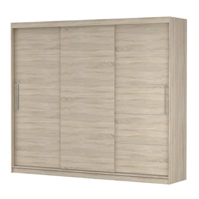 Produktbild von Schwebetürenschrank Alba 250 cm Sonoma/Sonoma, ohne Spiegel und LED.