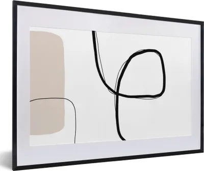 Produktbild von MuchoWow® Gerahmtes Poster Abstrakt - Pastell - Minimalismus 60x40 cm - Poster mit Schwarzem Bilderrahmen Wandposter Rahmen Foto Bilder - Schlafzimmer - Plakat in Rahmen - Drucken