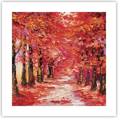 Produktbild von Poster - Poster ohne Rahmen - Herbst Park Allee - 40x40 cm - Wand Bild - Wanddeko - Wandbilder - Kunstposter - Wandposter - Bilder - Kunstdruck - Wanddekoration - Wandbild - P2XAC40x40-4292