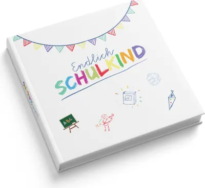 Produktbild von itenga Gästebuch Motiv Endlich Schulkind WEISS 88 Seiten 21 x 21cm