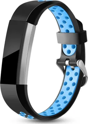 Produktbild von Strap-it® Fitbit Alta / Alta HR Sportarmband (Schwarz/Blau) - Große: M/L