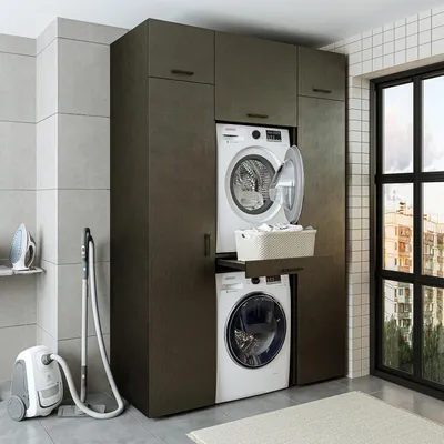 Immagine prodotto di Mobile per lavatrice Roomart, larghezza 157 cm, nero-rovere