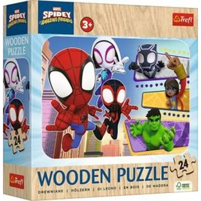 Immagine prodotto di Puzzle 24 Puzzle Drewniane Odważny Spiday i przyjaciele 20274