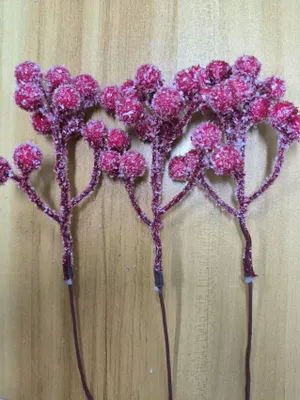 Künstliche Weihnachtsbeeren-Stiele, rot-weiß, 36 Stk.