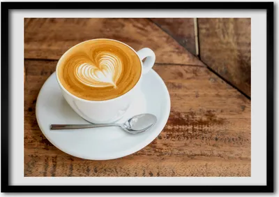 Produktbild von Bild - Bilder - Bilderrahmen - 70 cm x 50 cm - MDF-Rahmen, Wandkunst Kaffee in einer Tasse