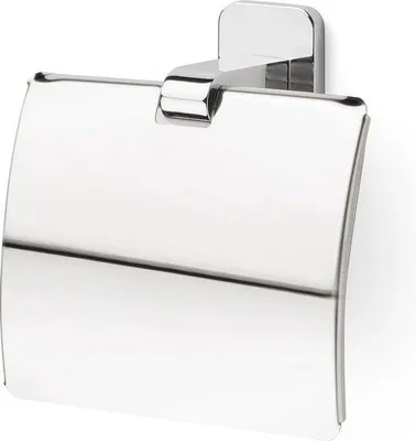 Image de Trousse de toilette avec couvercle - Acier inoxydable - double fixation - vis ou colle - 12 x 45 x 115 cm