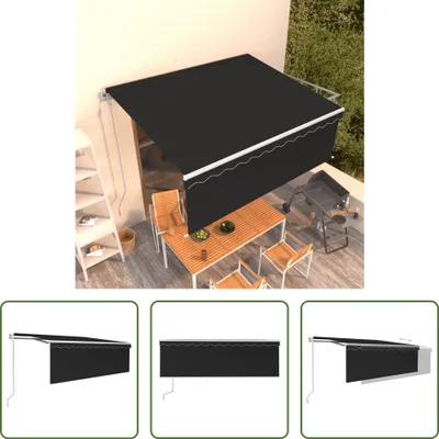 Produktbild von The Living Store Markise Automatisch Einziehbar mit Volant 4,5x3 m Anthrazit