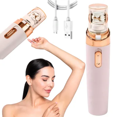 Produktbild von Gesichtshaarentferner rosa, sanft und präzise, USB wiederaufladbar, für empfindliche Haut und unterwegs geeignet