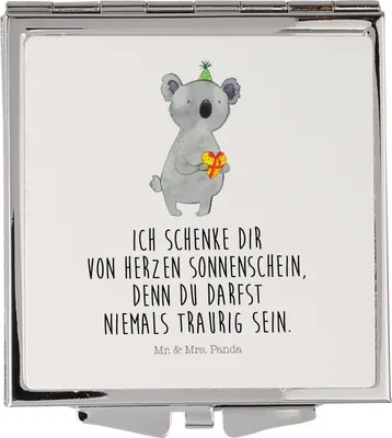 Produktbild von Mr. & Mrs. Panda Schminkspiegel Koala Geschenk - Weiß - Taschenspiegel, Reisespiegel, Kosmetikspiegel, Party, Klappspiegel, Geburtstag, Frauen Spiegel