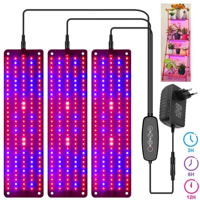 Produktbild von Pflanzenlampe LED Vollspektrum Pflanzenlicht für den Samenstart 450 LEDs Pflanzenleuchte Wachsen licht für Zimmerpflanzen mit 3/6/12H Zeitschaltuhr