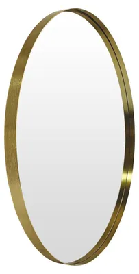 Produktbild von Moderner runder Wandspiegel TONDO, 80 cm Durchmesser, Gold gebürstet, Aluminiumrahmen