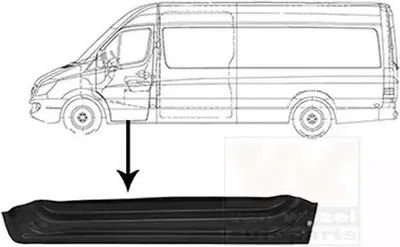 Produktbild von VAN WEZEL 3077271 Autotür Reparaturblech innerer Teil Links passend für MERCEDES-BENZ SPRINTER 3,5-t Kasten (906) SPRINTER 3-t Kasten (906) für VW