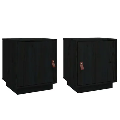 Obrázok produktu pre Nočné stolíky 2 ks čierne 40x34x45 cm borovicový masív