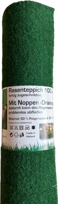 Produktbild von Rasenteppich Kunstrasen mit Noppen Drainage 100x200cm Outdoor Balkon Terrasse