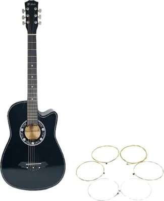 Zdjęcie produktu dla Klasyczna gitara drewniana DEPOX®, zestaw strun w zestawie, 95 cm, czarna