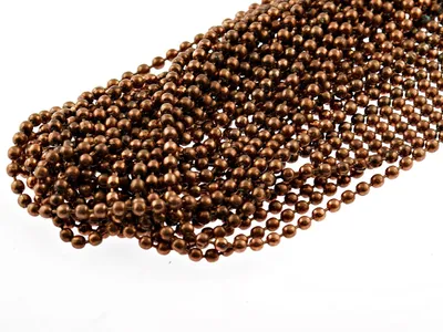 Produktbild von Vintageparts 2 m Kugelkette antik kupferfarben 2,4 mm