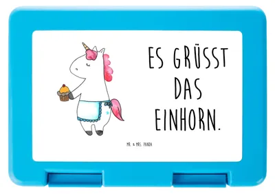 Produktbild von Mr. & Mrs. Panda Bento Box Einhorn Muffin - Weiß - Geschenk, Kekse, Liebesgrüße, Geburtstag, Bentobox, Lunchbox, Unicorn, Brotzeitdose, Geburtstagsgrüße, Brotzeitbox