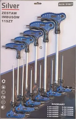 Produktbild von Wkrętaki 11Szt. Typ T Hex  2-10Mm/Silver
