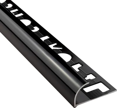 Produktbild von Alu Viertelkreis Profil Fliesen eloxiert, pulverbeschichtet, gebürstet 2,7m 10mm schwarz