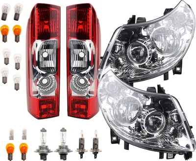 Produktbild von Johns, Scheinwerfer Heckleuchten Set Links Rechts passend für Fiat Ducato + Leuchtmitt. 1366102080 1369497080 1606664680 1606927480 0001366102080 0001