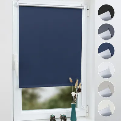 Produktbild von Grandekor Verdunklungsrollo Thermorollo Klemmfix ohne Bohren - 75x170cm Dunkelblau