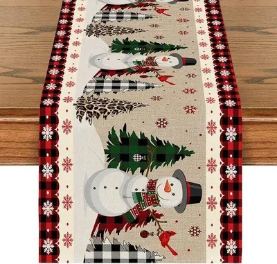 Image de Chemin de table de Noël, 33 × 180 cm, chemins de table de Noël, chemin de table, hiver, fête, décorations de Noël