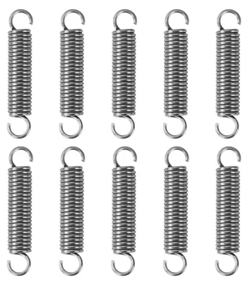 Zugfedern mit Haken, Edelstahl, 10 Stück, 1,2x8x40 mm