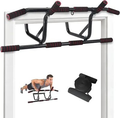 Produktbild von ZMH Klimmzugstange Türrahmen Klimmzugstange zum Einhängen ohne Schrauben Kein Abrutschen Pull Up Bar mit Gepolsterten Griffen Profi Türreck für Türrahmen 80-90 cm