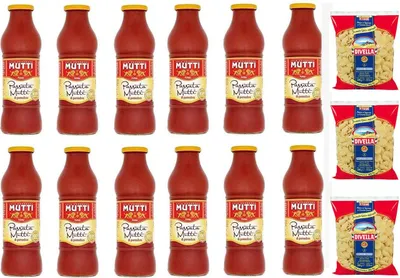 Produktbild von Mutti Passata di Pomodoro Tomatenpaste Tomaten sauce 100% Italienisch 12x 700g + 3x Divella Orecchiette n° 86/b Hartweizengrieß 500gr
