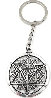 Produktbild von Onwomania Schlüsselanhänger - "Mandala Kreis Stern" - Metall Glücksbringer ideal als Geschenk z.B. für den besten Freund, die beste Freundin, Mama