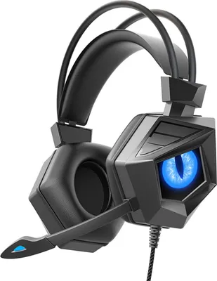 Image de VBESTLIFE Casque de jeu USB pour PC, casque d'ordinateur avec microphone à suppression de bruit, lumière RGB, casque filaire pour PS5, ordinateur portable (Noir Bleu)