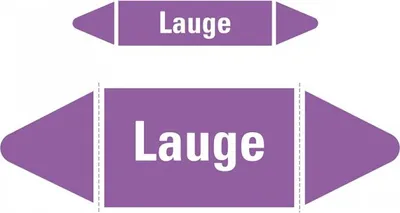 Produktbild von Aufkleber I Rohrleitungsetikett Lauge, violett/weiß, für Ø 15-25mm, 75x17mm, ...