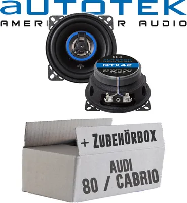 Produktbild von Lautsprecher Boxen Autotek ATX-42 | 2-Wege 10cm Koax Lautsprecher 100mm Auto Einbauzubehör - Einbauset passend für Audi 80 | Cabriolet - justSOUND
