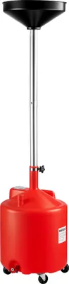 Image de Wiltec Récupérateur d’huile de vidange – capacité de 75 litres – en PE, aluminium, laiton – Hauteur réglable 145-185 cm – sur 4 roulettes – Chariot collecteur de récupération d’huiles usées
