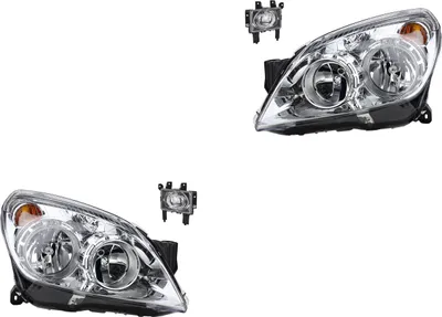 Immagine prodotto di Kit fari compatibile con Opel Astra H dal 03/2004 - H7 H1 lato sinistro e destro + fendinebbia. Codici: 1710368, 13243424, 13261999, 6710051, 1710369, 13243425, 13262000, 67 Johns