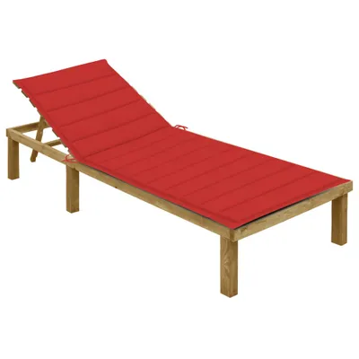 Zdjęcie produktu dla VidaXL 3065825, Lounge, Obite siedzisko, Drewno sosnowe, Czerwony, Poliester, 2 m