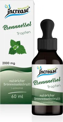 Produktbild von Liposomale Brennnessel Tropfen hochdosiert - (60.000mg Brennnessel pro Packung) 2000mg Brennnessel pro Tagesdosis - MCT Öl - Hohe Bioverfügbarkeit