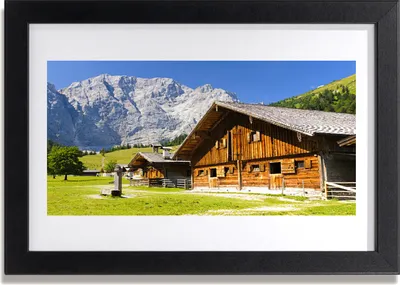 Produktbild von Bild 30x20 MDF-Rahmen Wandkunst Haus Berg Natur Landschaft