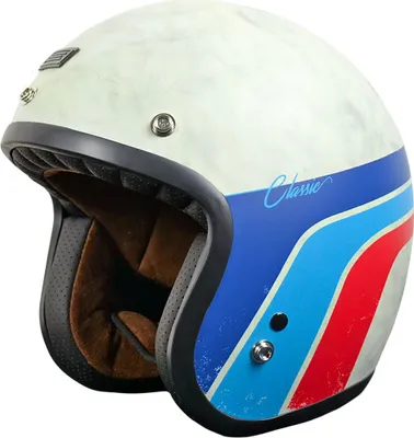 Zdjęcie produktu dla Kask Origine Primo Classic Jet Kolor: biały/czerwony/niebieski, Rozmiar: XS (54)