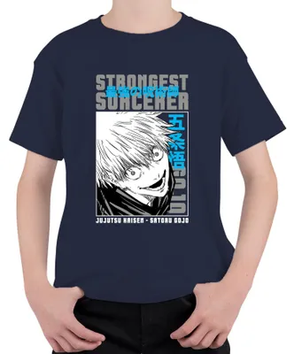 Zdjęcie produktu dla Satoru Gojo Jujutsu Kaisen Najsilniejszy Czarnoksiężnik Anime Manga Szkic Uni  Koszulka dziecięca, Granatowy, 152