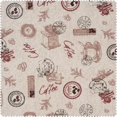 Produktbild von Motiv-Stoff Leinenoptik "Coffee", 140 cm breit, Meterware
