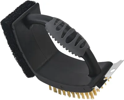 Immagine prodotto di Spazzola per griglia - Pulitore per barbecue - Per la pulizia del barbecue - Testa angolata - 14 x 15 cm - Nero