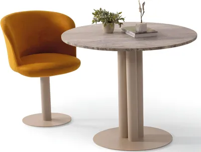 Obrázek produktu pro Stylová jídelní souprava Designový kulatý stůl Elegantní židle 2 ks
